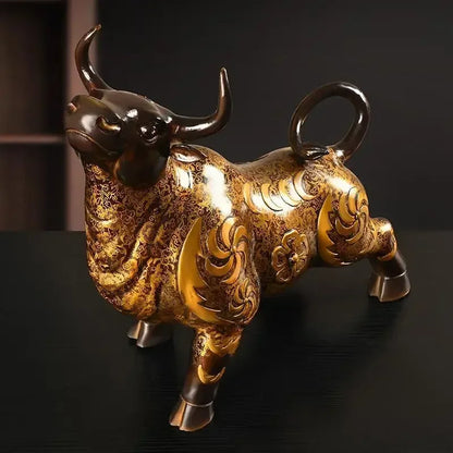 Feng Shui Quality Copper Animal Cow Desktop Decor