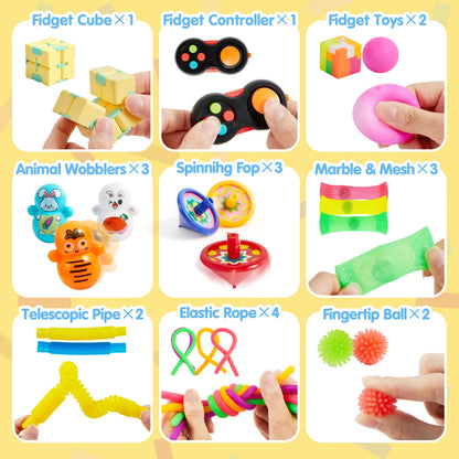 Joyfy  Autism Sensory Treasure Box Toys Prizes Stress Relief Gifts