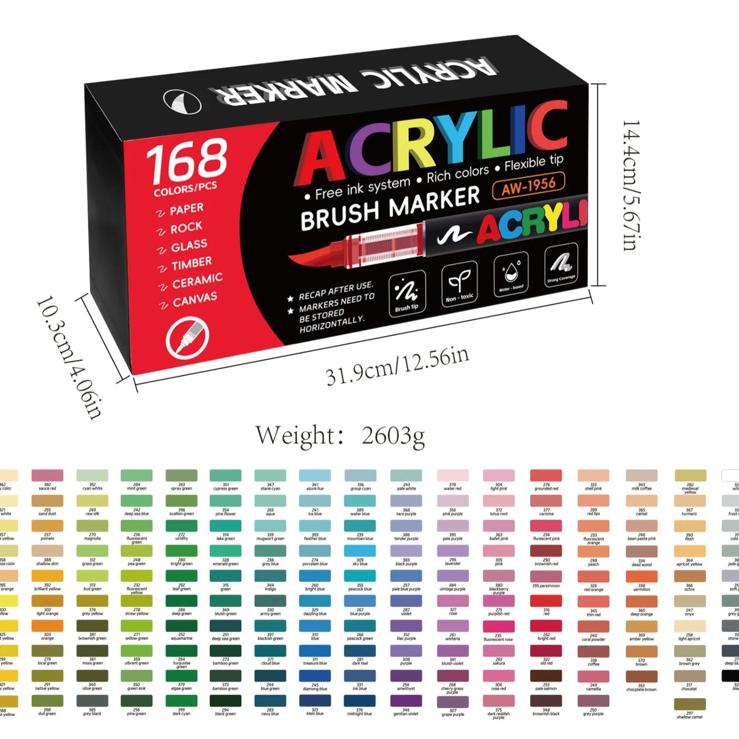 12-168 Colors Direct Liquid Paint Art Acrylic Paint Pens