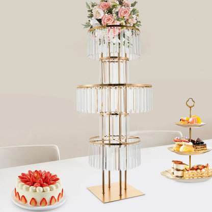 5 Tiers Gold Wedding Centerpieces Flower Stand