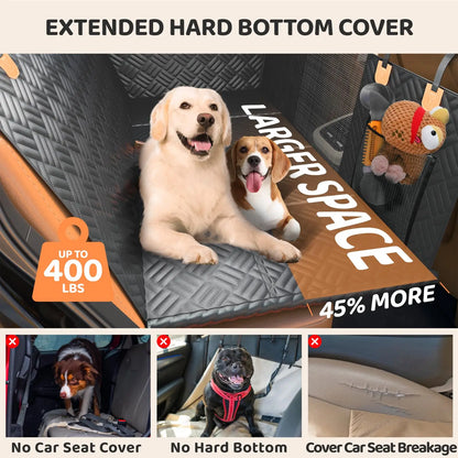 Car Rear Seat Dog Seat Cover, Hard Bottom.