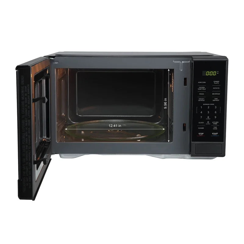 1000W Countertop Microwave Oven 1.1 Cu Ft with 10 Power Levels One Touch Cooking Safety Lock Express Cook Defrost LED Display