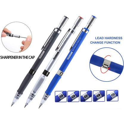 2.0 mm Mechanical Pencils Set 2B Automatic Student Pencils