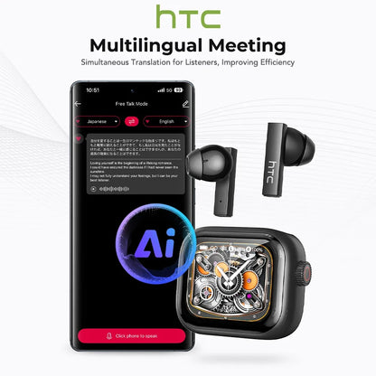 Bluetooth   AI Translator Earbud In-Ear Noise Reduction Mic