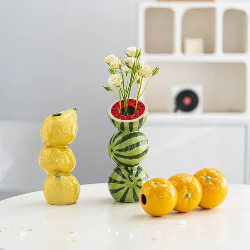 1PCS Overlapping  Nordic Style Three-Tier Ceramic Vase