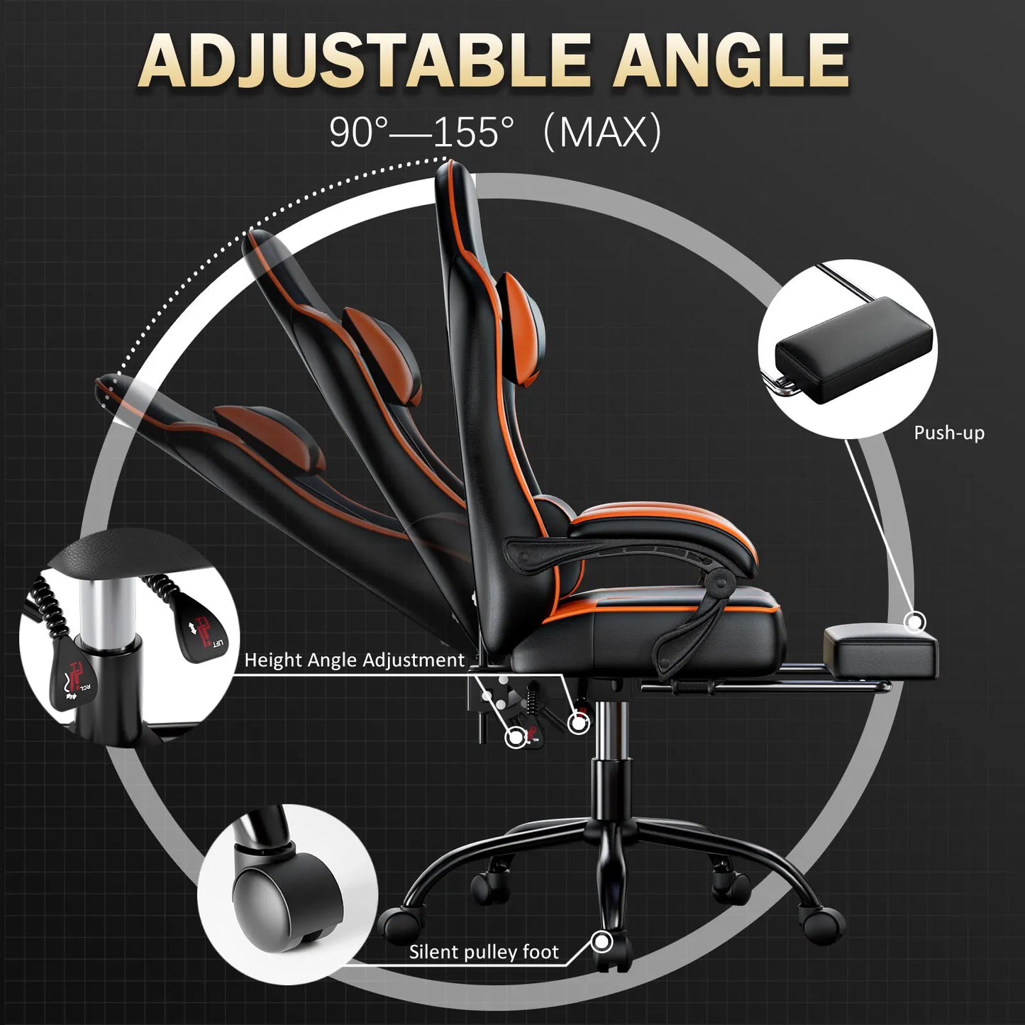 Reclining Gamer Chair Office Desk Chair