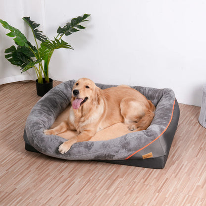 XL Dog Bed Super Soft Orthopedic Foam Cotton-padded Bolster