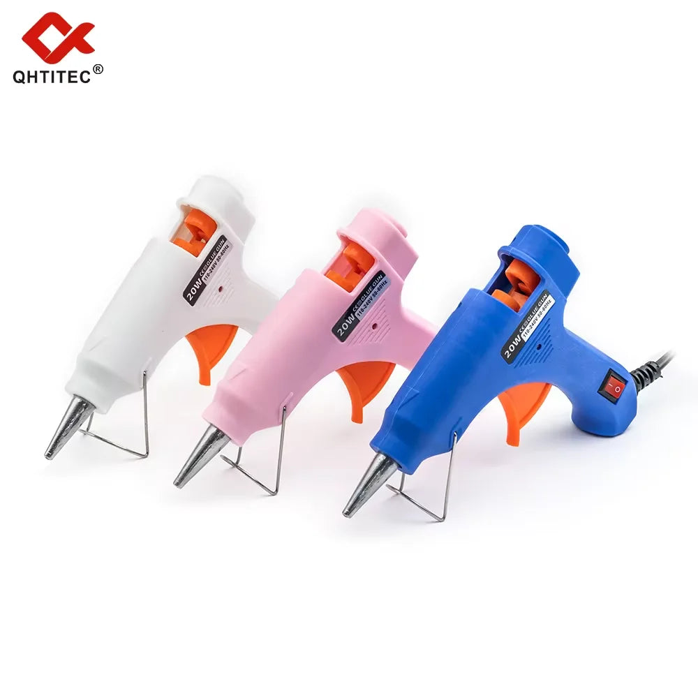 JCD 20W Hot Melt Glue Gun 20Pcs 7mm Sticks