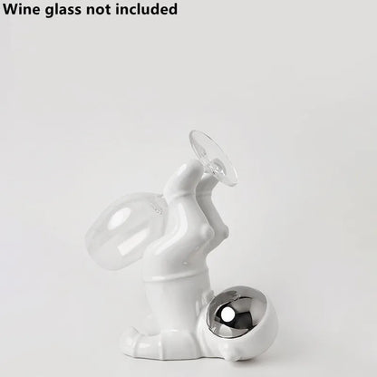 Nordic Ceramic Astronaut Wine Rack, Handmade, Wine Holder