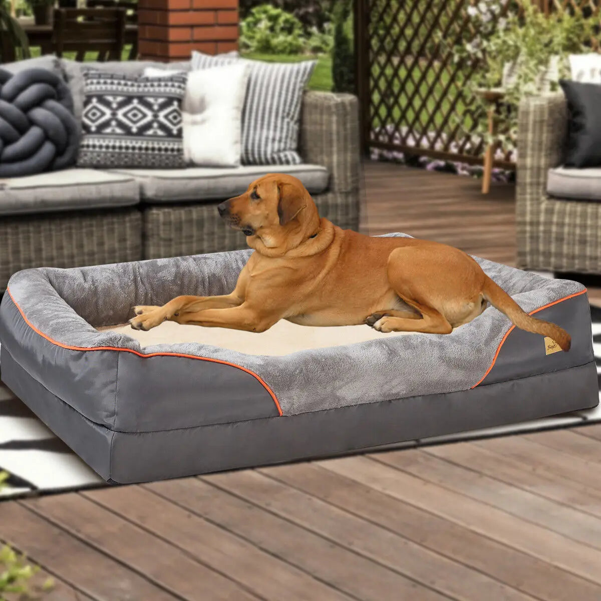 XL Dog Bed Super Soft Orthopedic Foam Cotton-padded Bolster