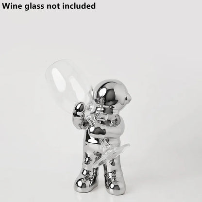 Nordic Ceramic Astronaut Wine Rack, Handmade, Wine Holder