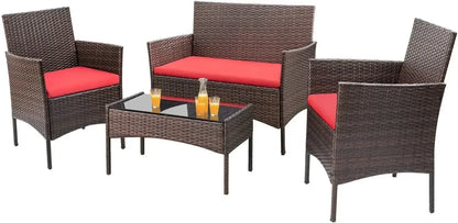 Backyard Porch 4 Pieces Furniture Outdoor Furniture Set