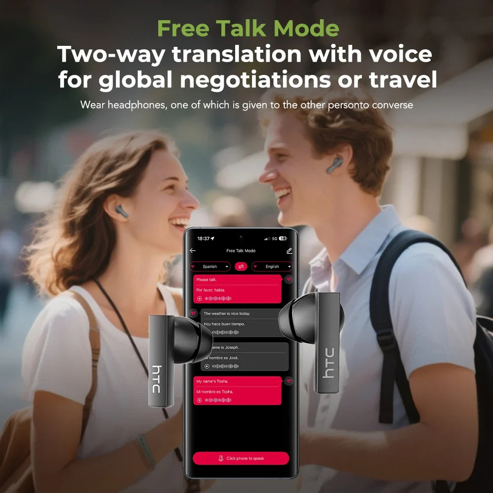 Bluetooth   AI Translator Earbud In-Ear Noise Reduction Mic