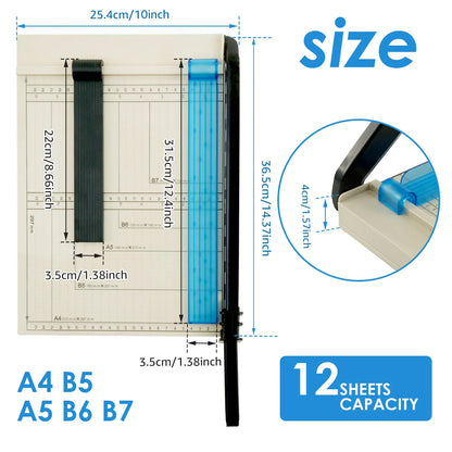 A4 To B7 Paper Cutter Tool 12inch Multi-function Office Supplies