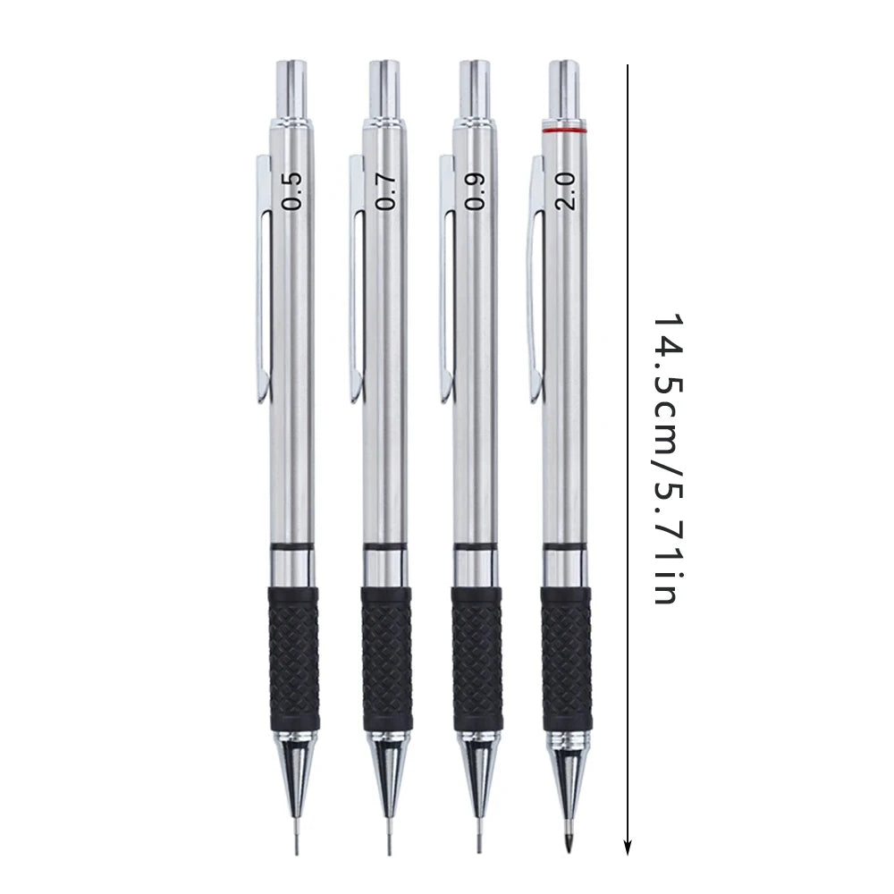 Anti Slip Soft Set Grip Handle Metal Mechanical Pencil 0.5/0.7/0.9/2.0mm Activity Automatic Pencil Drawing Sketching Writing