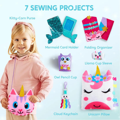 JOYFY 7 Sewing Kit- Easy DIY Arts and Crafts for Girls Birthday Christmas