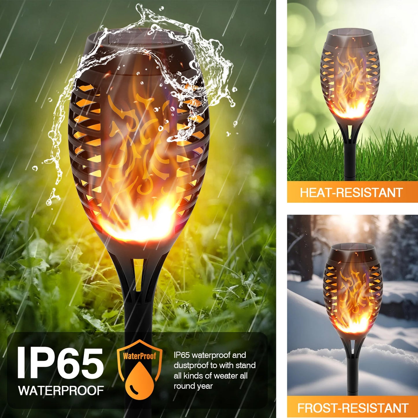 Solar Torch Lights Lawn Path Yard Patio